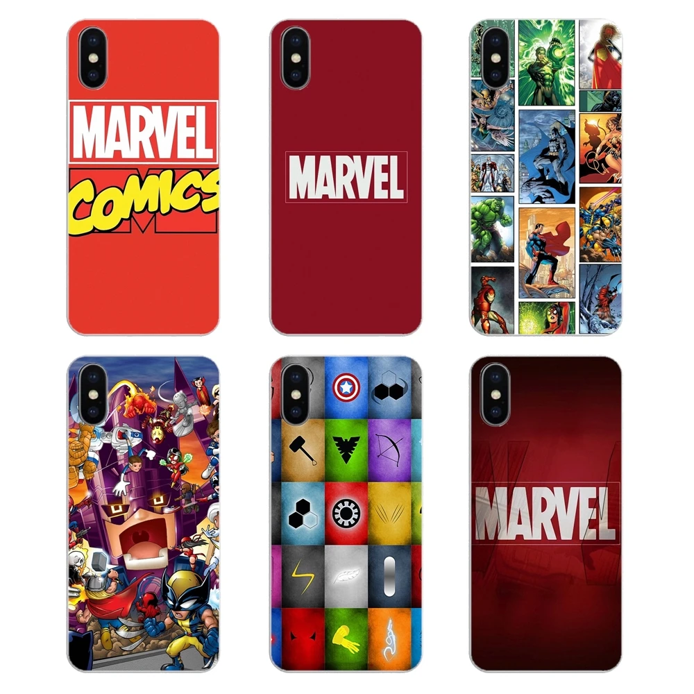 Для huawei P20 Lite Nova 2i 3i 3 GR3 Y6 Pro Y7 Y8 Y9 Prime 2018 2019 Marvel Comics логотип мягкий прозрачный корпус