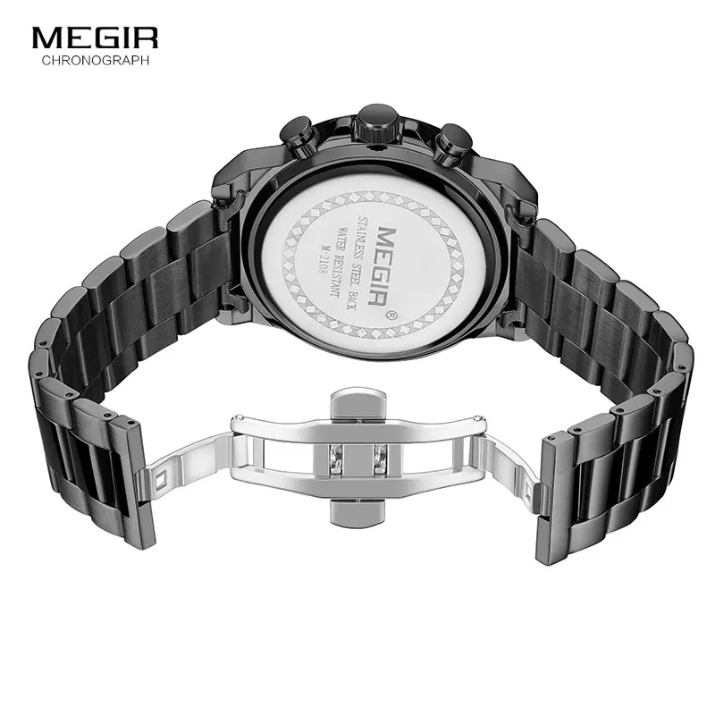 Мужские деловые кварцевые часы MEGIR 2019 армейские спортивные наручные с