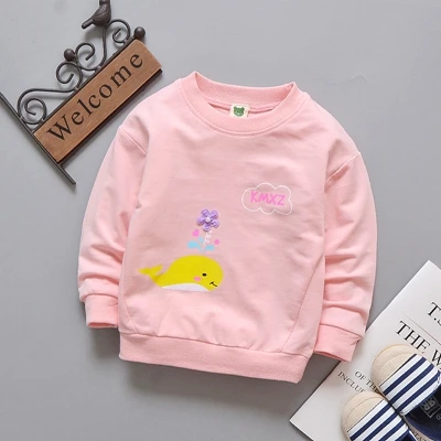 fish pink Детские Дети девочек Audel хлопок осень-весна футболки с длинными рукавами зима дна рубашки 60-90cmChildren одежда G162 - Цвет: fish pink
