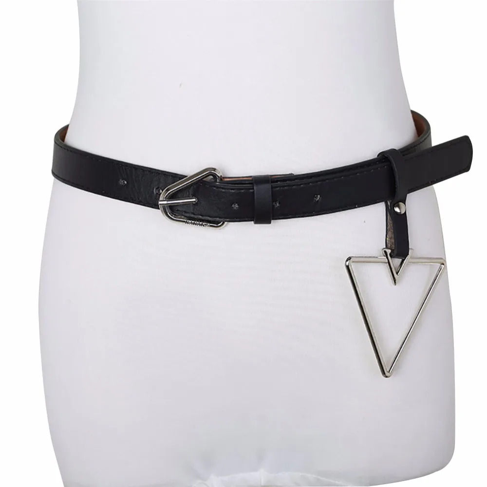2017 женские качественные кожаные ремни для девочек модный ремень треугольное