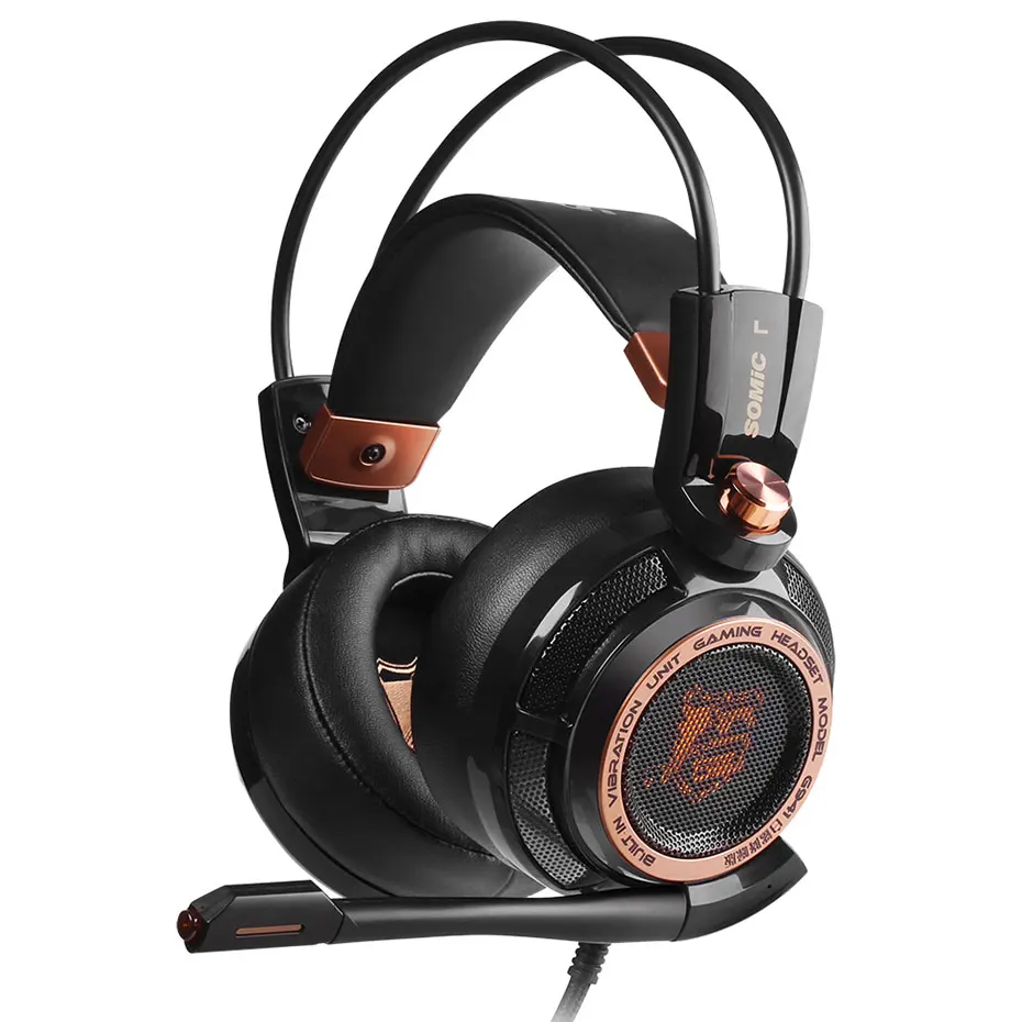 Somic g941 USB 7.1 Игровые Стерео Наушники с Микрофоном Гарнитура с Шумоподавлением Басовой Вибрацией Светодиодном светом для Геймера ПК PS4 - Цвет: G941 Upgrade