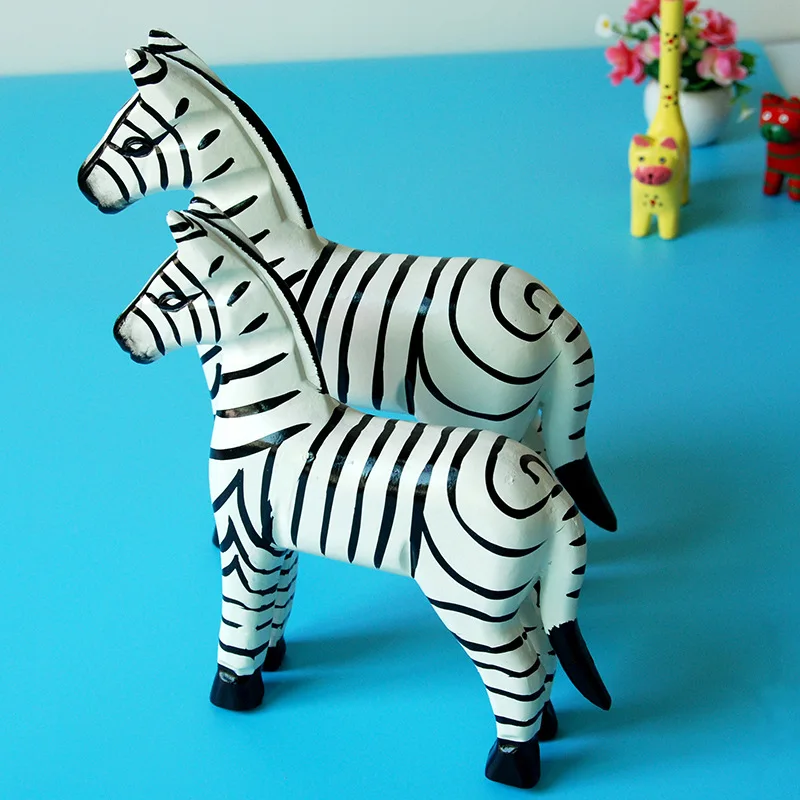 2 шт./компл. совершенно новая деревянная фигурка зебры для домашнего декора
