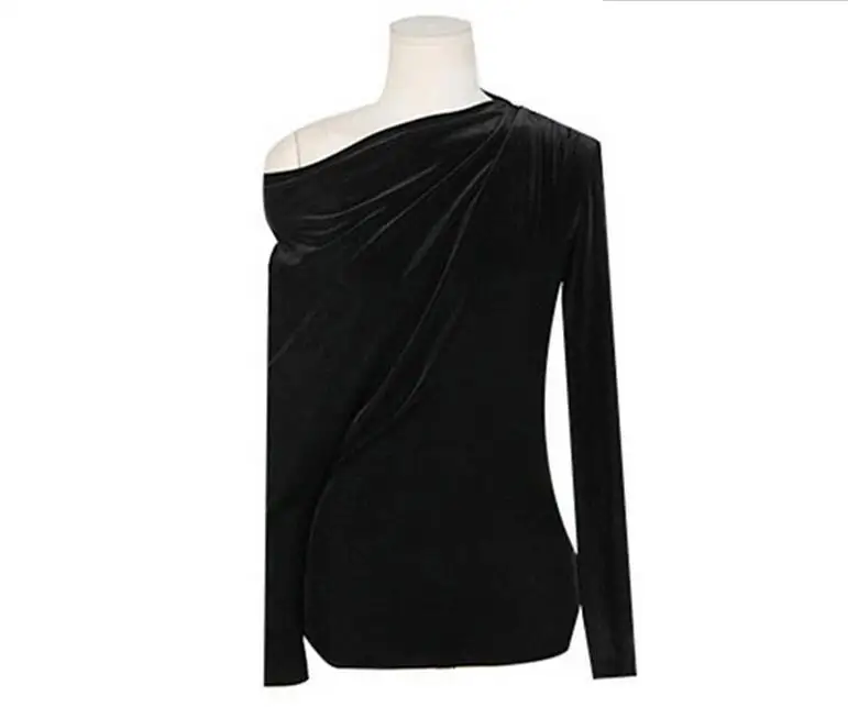 

bat sleeve large size asymmetrical velvet strapless sexy corduroy shirt 9xl