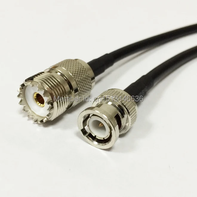 Коаксиальный кабель для модема переходник с разъемом UHF и гнездом BNC штекер RG58