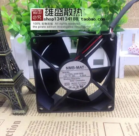 NMB 8 см 3112KL-04W-B69 12 В 0.58A 80*80*32 мм 3-проводной серверный вентилятор шасси с двумя шариковыми вентиляторами