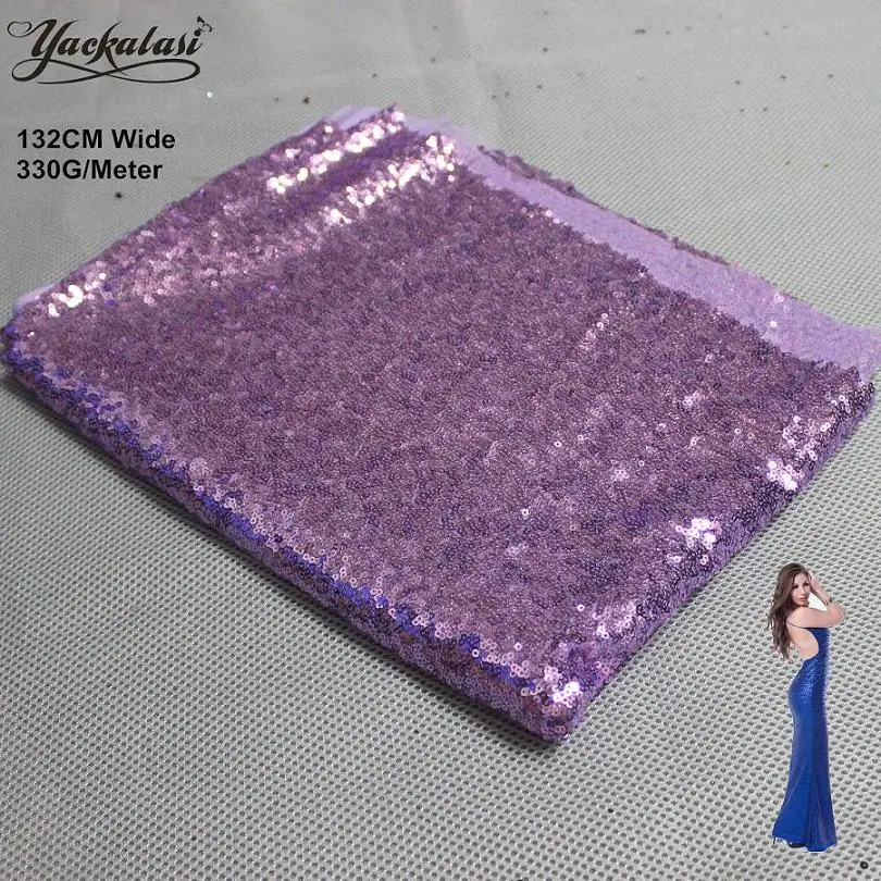 Кружевная ткань с блестками YACKALASI фиолетовая Лавандовая вышитая блестящая