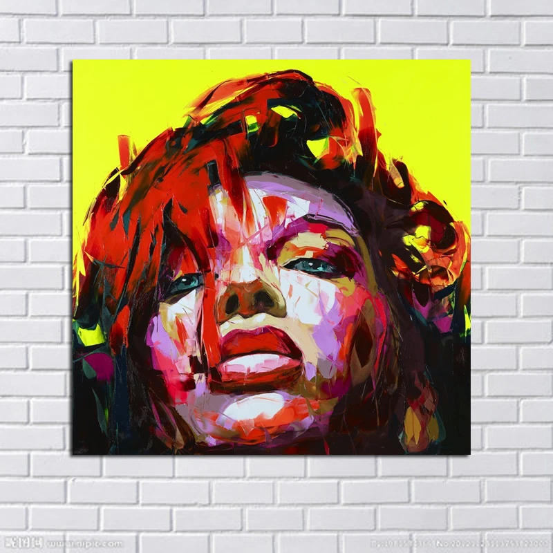 

New 100%Handmade Fashion Paintings Modern Abstract Wall Art Home Decor Canvas colorful Portrait Art Decorations Oil Painting
