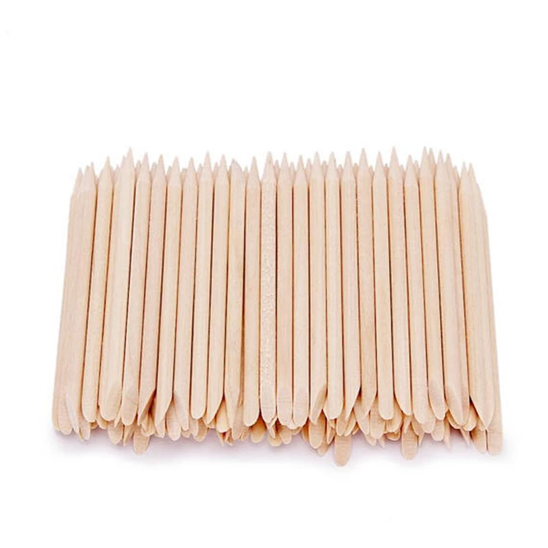 

11.5cm 100pcs/bag 2-Way Use Wood Swab,Nail Art Cuticle Pusher Remover Pedicure , Manicure Tool Wooden Stick#TR09