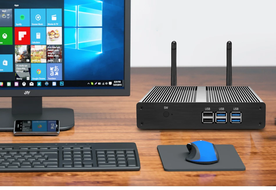 OLOEY Мини ПК Intel Core i7-4610Y i5-4200Y i3-4010Y Процессор Windows 10 8 Гб DDR3L 240GB SSD 300 Мбит/с Wi-Fi, Gigabit Ethernet 6* USB