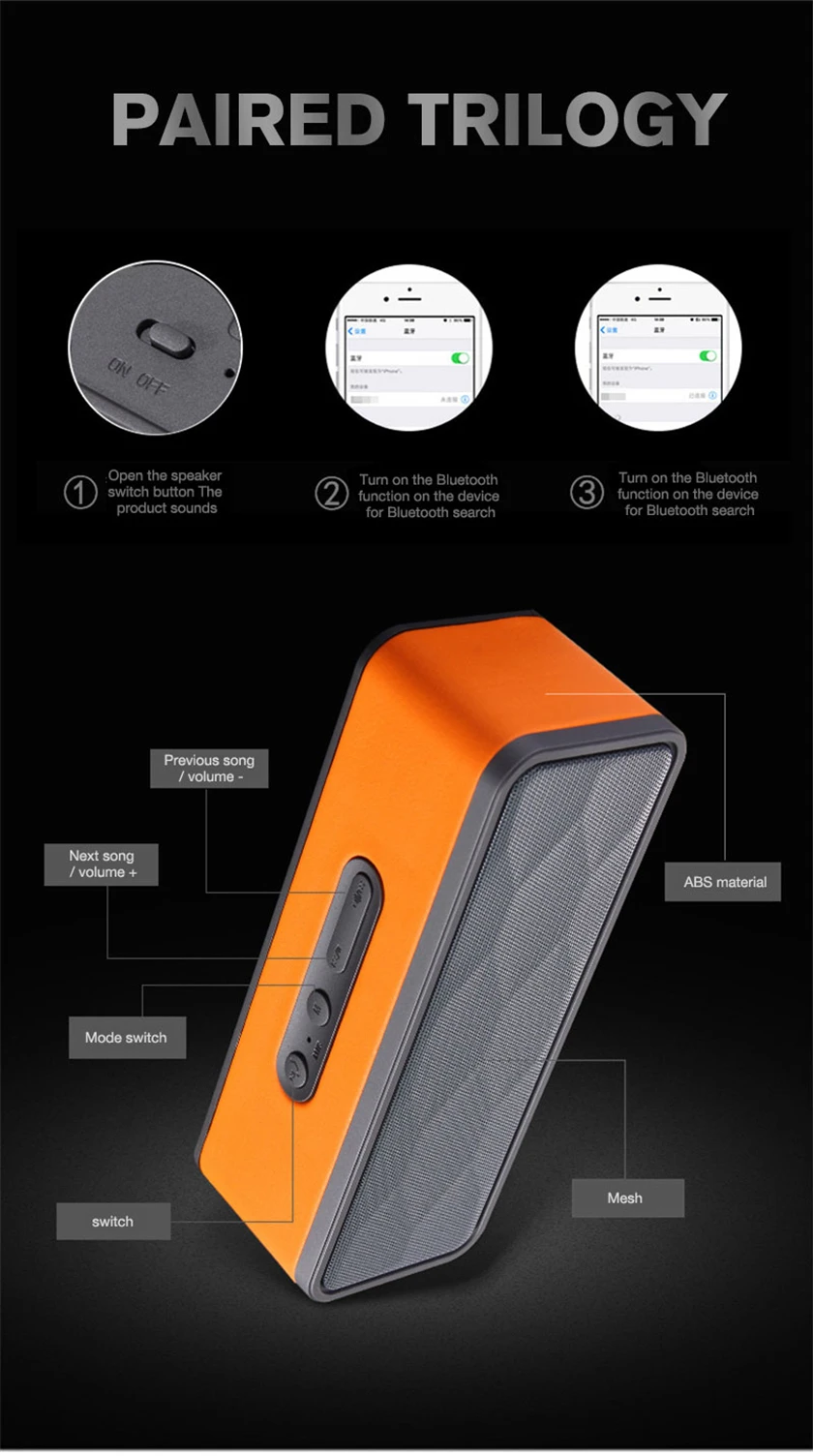 Беспроводной Bluetooth динамик портативный высокой мощности сабвуфер Bluetooth Hands Free FM радио и TF карта мини-динамик s звуковая коробка
