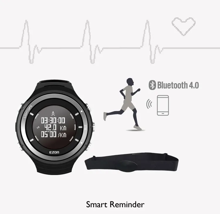 Ezon часы G3 Профессиональные уличные gps Bluetooth часы для бега с пульсом, альтиметром, функцией барометра