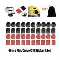 for gopro accessories sticker 10x curved 10x flat adhesive mount surface fixed vhb for gopro 10 9 8 7 6 5 4 xiao yi sjcam sj4000