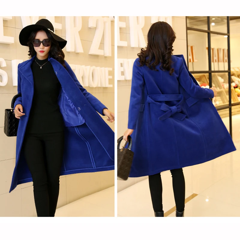 2018 Новая мода осень зима полушерстяное Женское пальто высокого качества