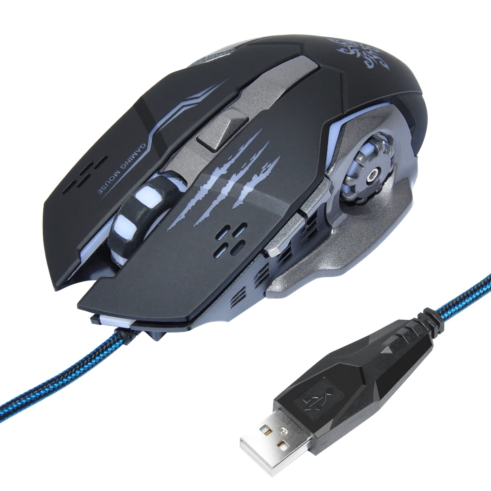 Оптическая Проводная игровая мышь Deepfox 3200DPI 6 кнопок 4 светодиодный | Компьютеры и