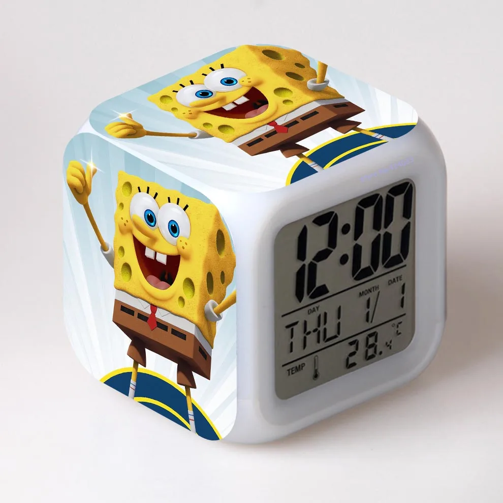 Губка из воды 3D Будильник ЖК дисплей время день дата месяц светодиодный