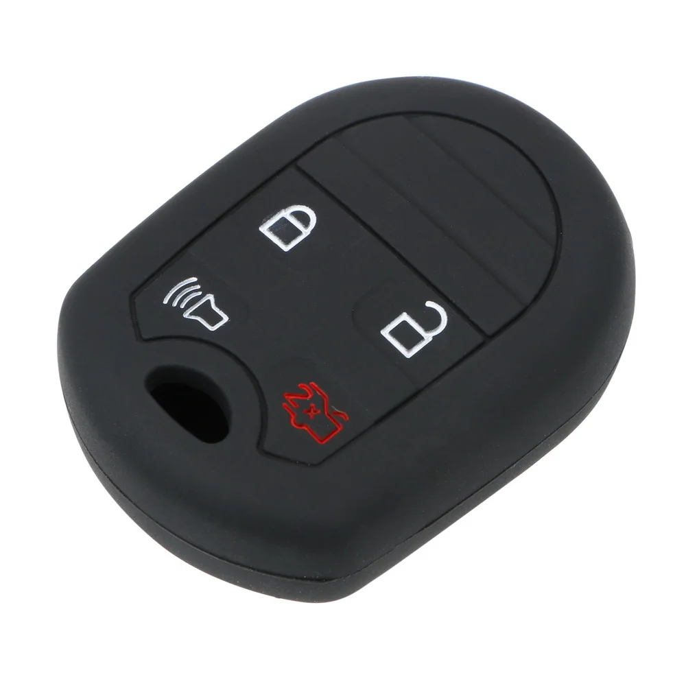 LEEPEE Auto Accessories Silicone 4 Buttons Car Key Case Cover For Ford Focus Taurus Escape Explorer Edge Mustang Shell Fob | Автомобили и