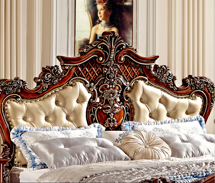 Ручная резная однотонная мебель для кровати F102|bed furniture|furniture bedhand carved bed |