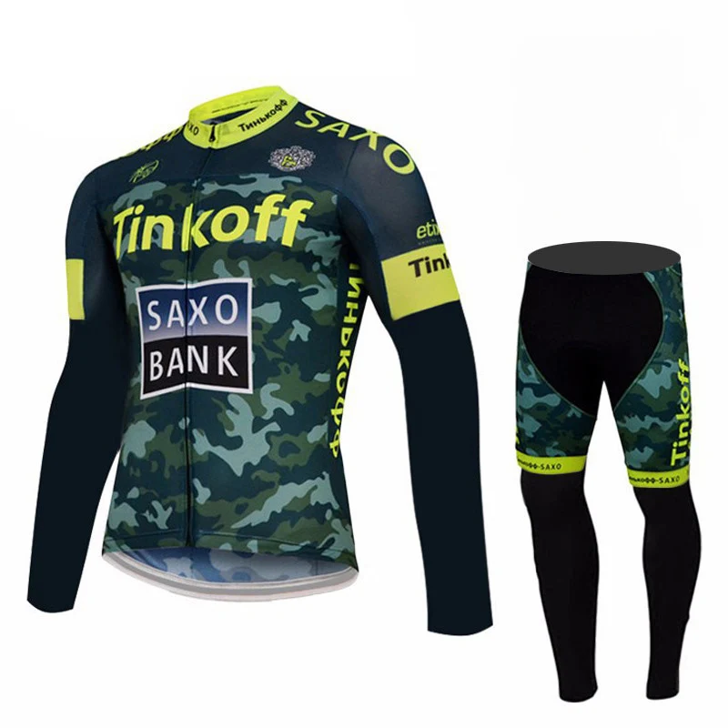 Tinkoffing Pro Велоспорт Джерси комплект с длинным рукавом дышащий MTB велосипед одежда Одежда для велоспорта Ropa Maillot Ciclismo - Цвет: Jersey And Pants