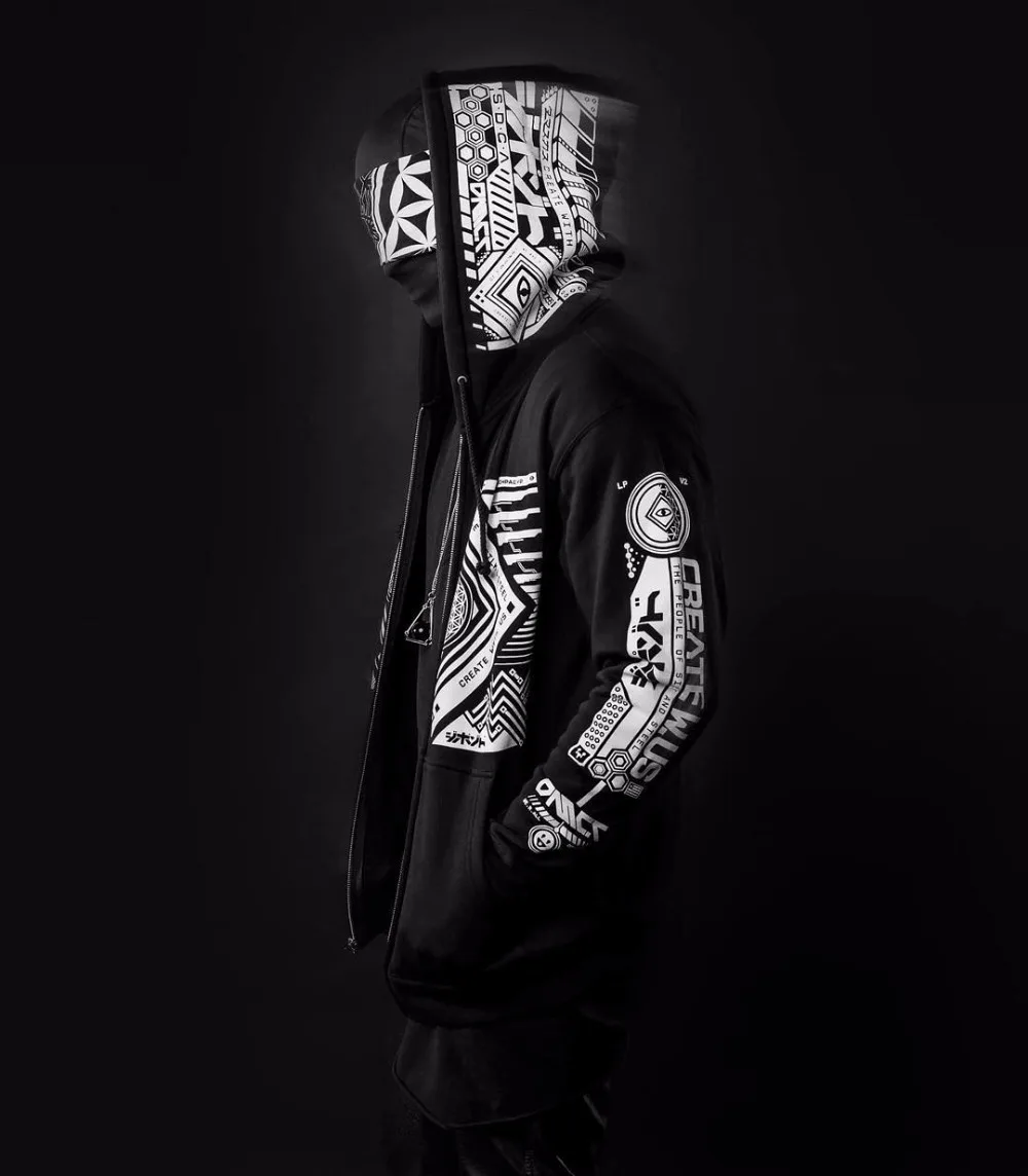 Male Spring Winter Japan Style Hip Hop Casual Sweatshirts Streetwear Japanese Embroidery Funny Cat Wave Printed Fleece Hoodies