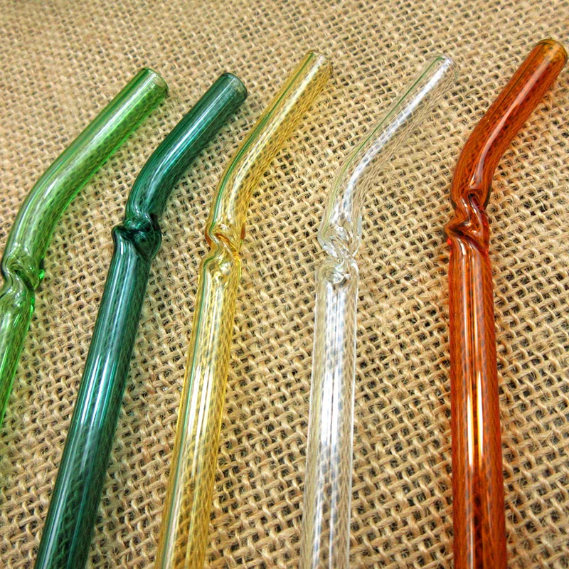 2 шт./лот 19 см красочные многоразовые стеклянные соломинки пирекс + 1 щетка для