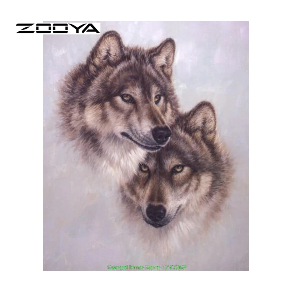 ZOOYA алмазная живопись полный квадратный волк Алмазная вышивка рукоделие Diy