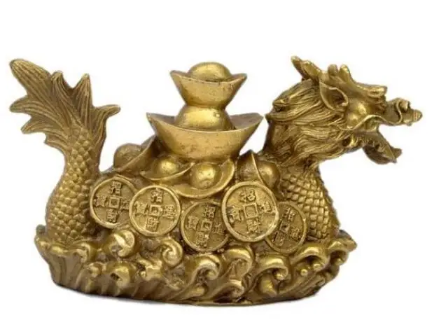 

Rare Chinese Pure copper dragon place feng shui crafts