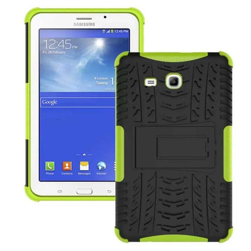 green Жесткий защитный чехол для samsung Galaxy Tab 3 Lite 7,0 T110 T111 7,0 дюймов чехол для samsung Tab E Lite 7 SM-T113 T116 Чехол+ пленка - Цвет: green