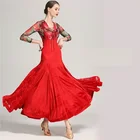 Платье для бальных танцев, с длинным рукавом и треугольным вырезом, костюм для танго D0745