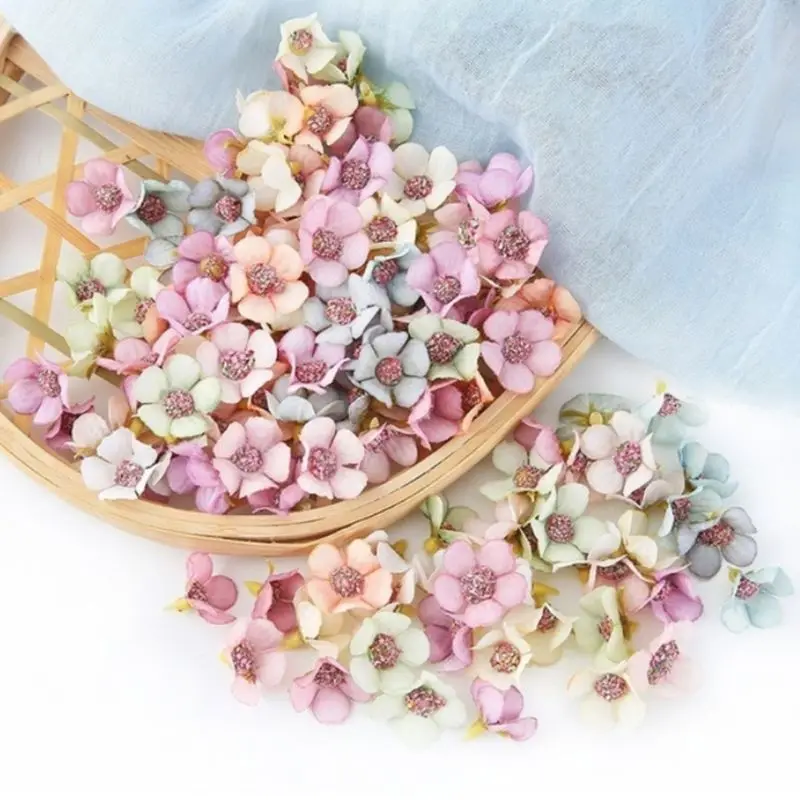 10Pcs/Set 2cm Multicolor Mini Artificial Daisy Flower Heads Sunflower For Wreath DIY Scrapbooking Wedding Party Decoration