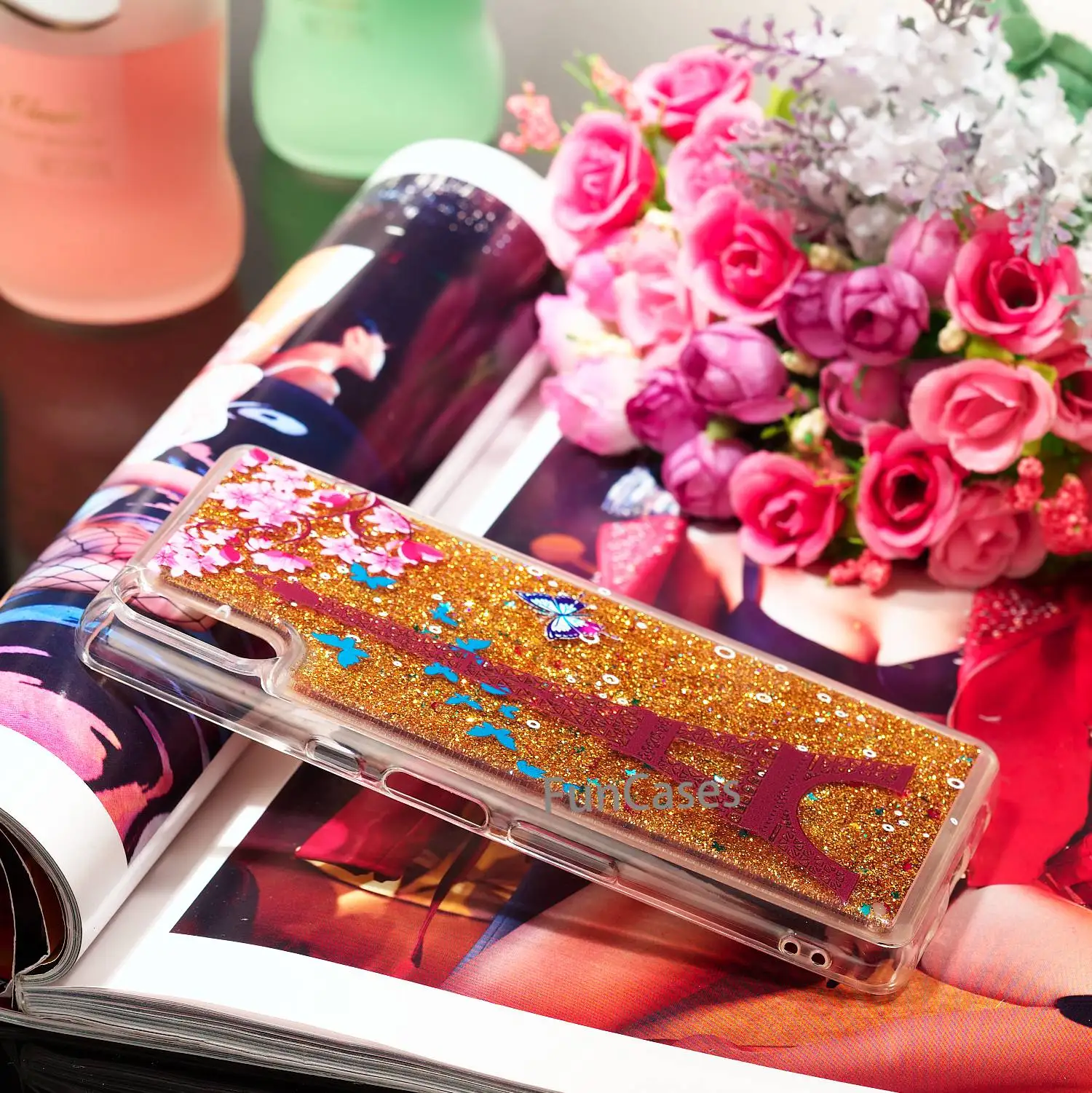 Для sony Xperia L3 чехол с блестками и нашивкой в виде звезды сердца диаманта Bling жидкий