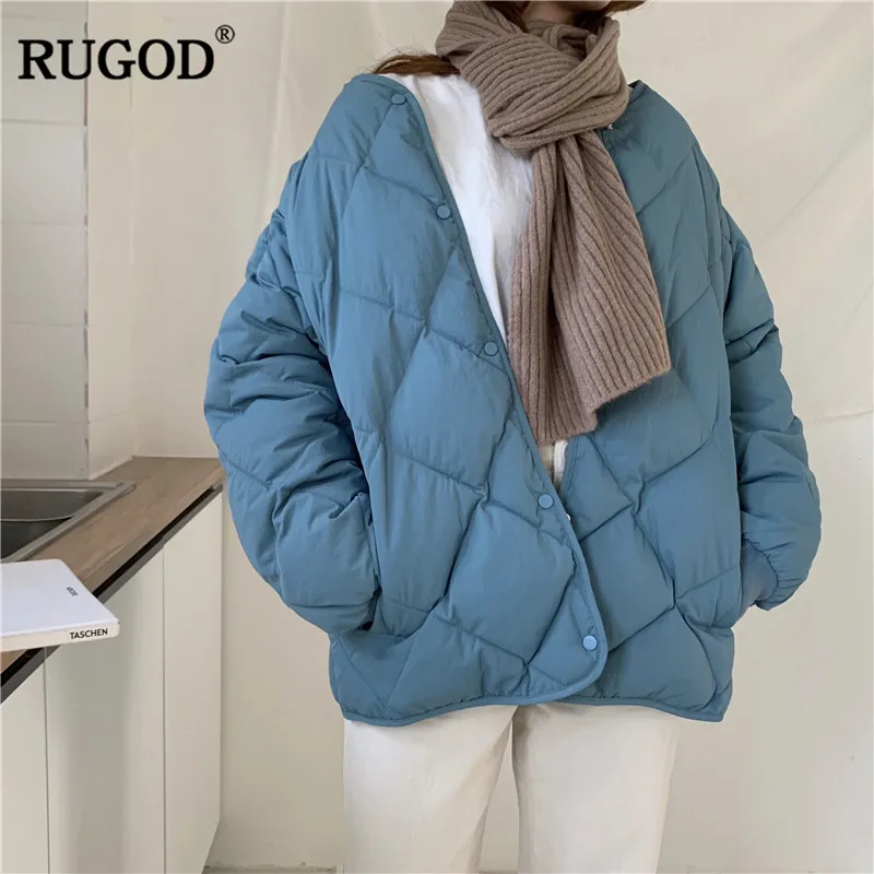 

RUGOD 2019 Solid Elegant Women Jacket Coat Thick Warm Winter Women Wear Cotton Women Coat Winter Clothes doudoune femme hiver