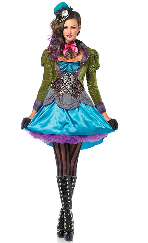 Костюм Леди Алисы в стране чудес для Хэллоуина, Mad Hatter Tarrant Hightopp, косплей, карнавальные, вечерние, шоу, женское нарядное платье униформа