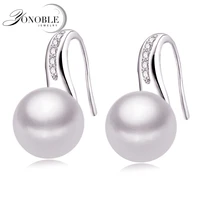 100 genuine natural pearl earringsfresh water pearl earrings for women white pearl earrings silver 925 jewelry birthday gift