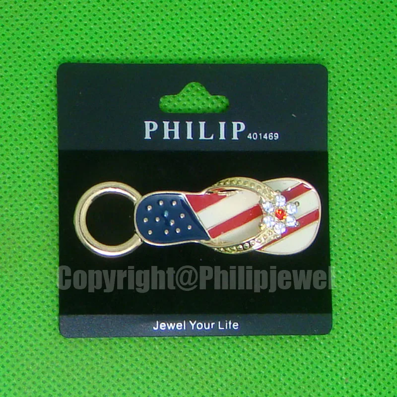 Новые шлепанцы дизайнерские эмалированные кристаллы флаг Amarican прочный