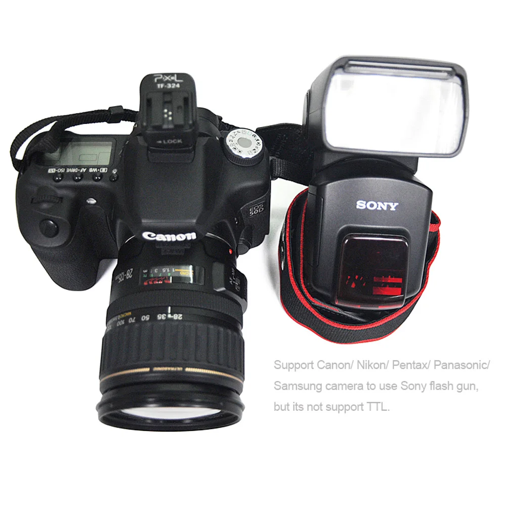 Пиксельная TF 324 Вспышка Горячий башмак конвертер с ПК синхронизация гнездо