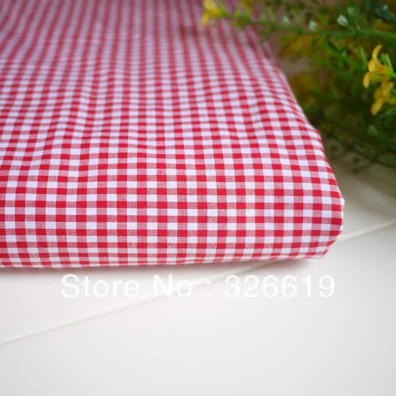 Ткань из хлопка в красную сетку поплин ткань пряжа окрашенная белую мелкую