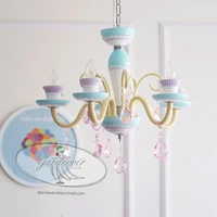 american candy crystal chandelier girl bedroom princess room childrens room lamp european style creative candle chandelier