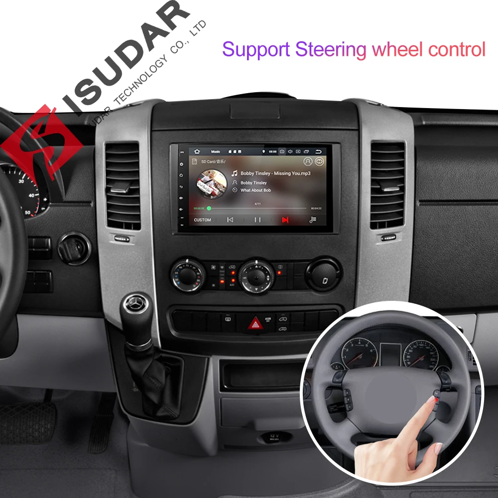 Isudar 2 Din Авто Радио Android 9 для Mercedes Benz/Sprinter/виано/Вито/B class/B200/B180 автомобильный