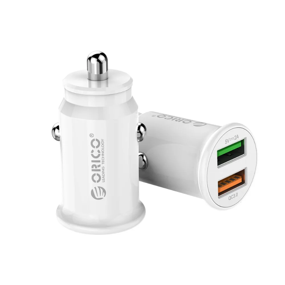 Автомобильное быстрое зарядное устройство ORICO Fast QC3.0 Mini двойной USB 20 Вт для iPhone Xs Max