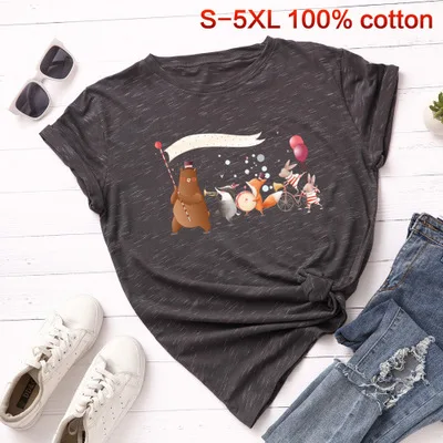 marble gray SINGRAIN, летняя забавная женская футболка, хлопок, S-5XL, плюс, большой размер, модные топы, свободные, повседневные, с животным принтом, женская футболка - Цвет: marble gray