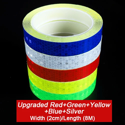 5 Colors 2cm Наклейка для велосипеда victgoal, s набор, наклейка, Светоотражающая наклейка, лента для велосипеда, светоотражающая лента, наклейка 1 см/2 см, велосипедное колесо, Аксессуары для велосипеда - Цвет: 5 Colors 2cm