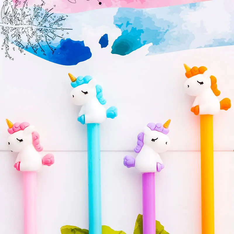 

36 pcs/lot Unicorn gel pen Cute Animal 0.5mm black ink Neutral pens office school writing supplies Stationery Promotional gift