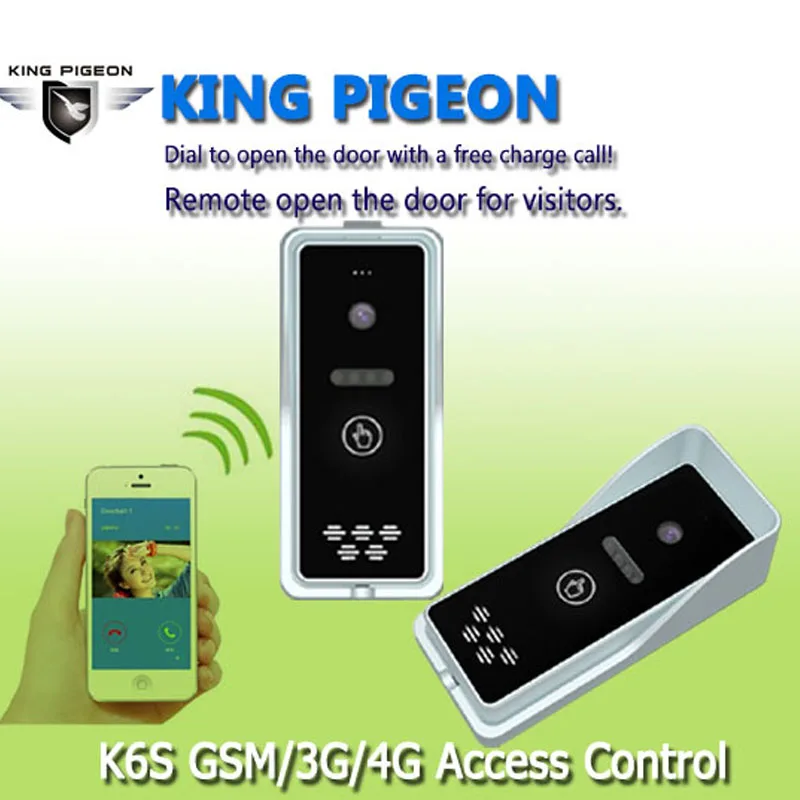 GSM Apartment Intercom Access Control System Free Call Charge Door Open Press Button Remote Controller 850/900/1800/1900MHz K6s |