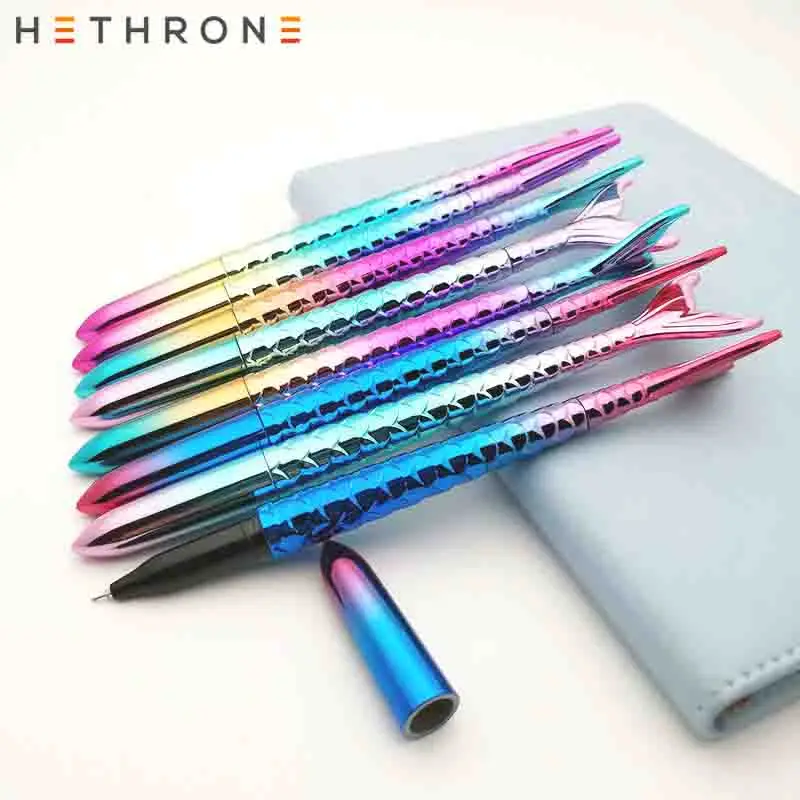 Hethrone Высокое качество 0 5 мм гелевая ручка Радужный гель Русалочка свободно
