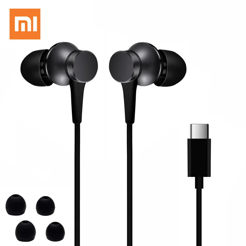 Black headphones Оригинальные наушники Xiao mi Piston 3 Fresh Edition, наушники usb type-C, Бас-гарнитура с mi c, наушники для Xiaomi mi 6/8 - Цвет: Black headphones
