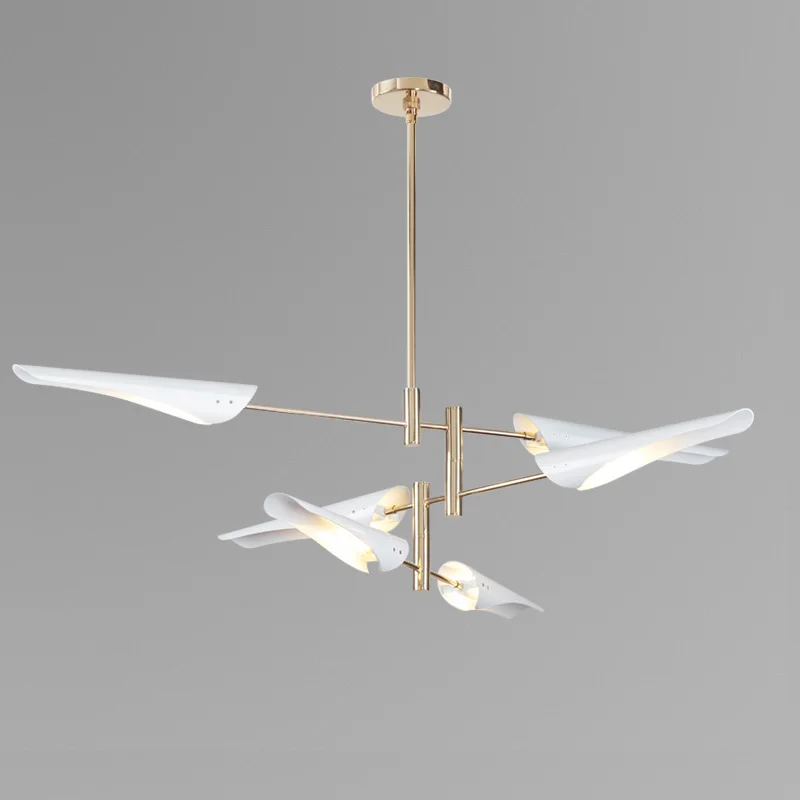 Modern Chandelier White Rotated Pendant Lamp LED Metal Bevel Haning Creative Living Room Kitchen Light Fixtures | Лампы и освещение