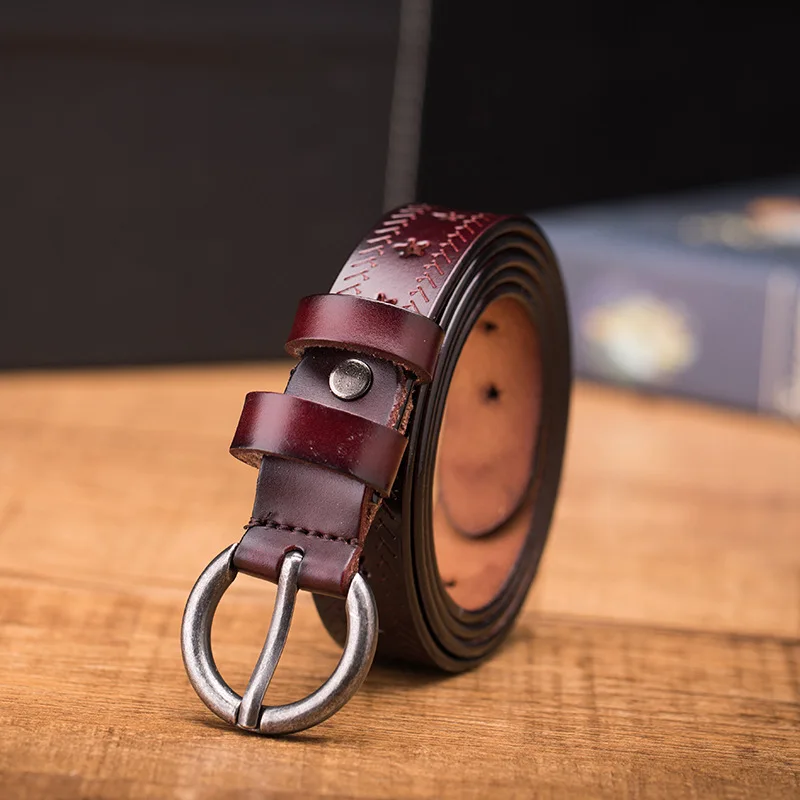 Ремень с круглой пряжкой Женский простой металлический пояс золотой