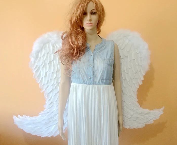 Новое поступление белый костюм с крыльями ангела и перьев пикантный реквизит для