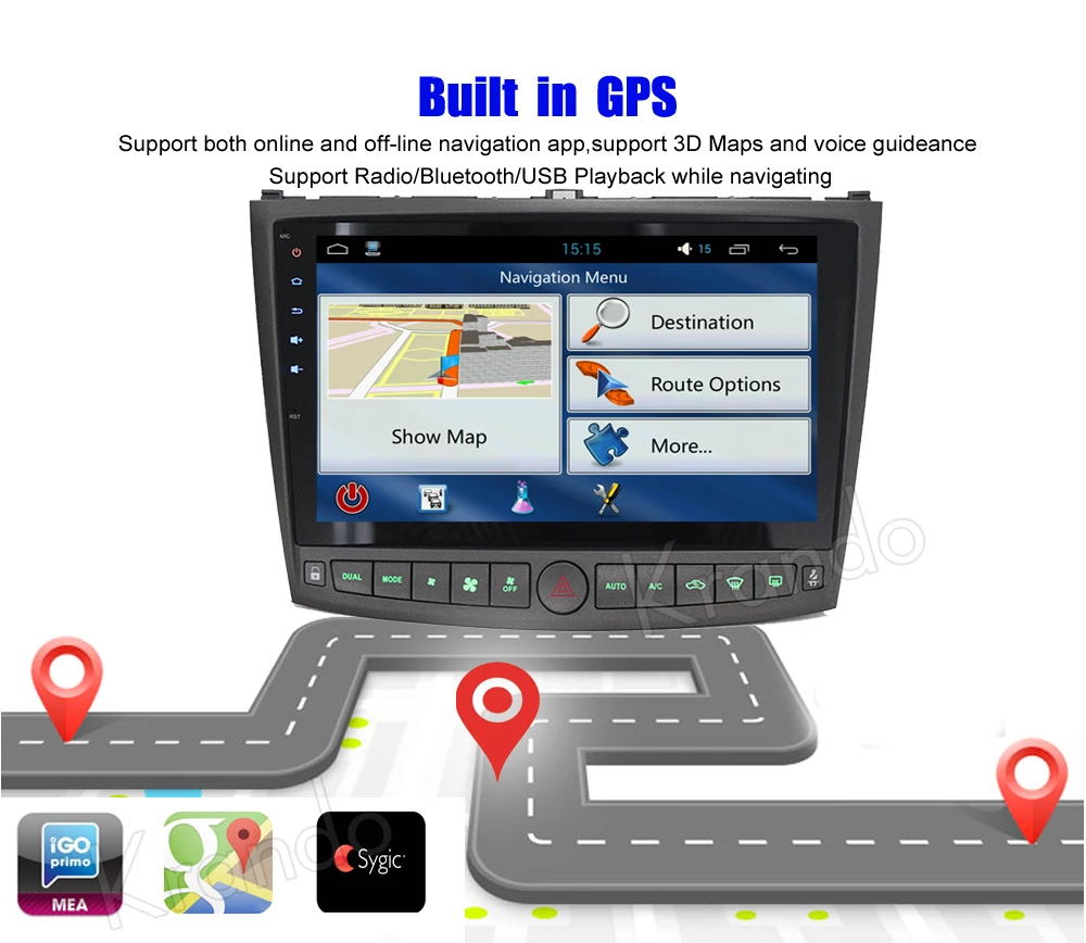 Krando Android 8,1 10," Полный сенсорный автомобильный Радио gps для lexus is250 2006-2011 Навигация wi-fi-мультимедиа playstore 2G ram