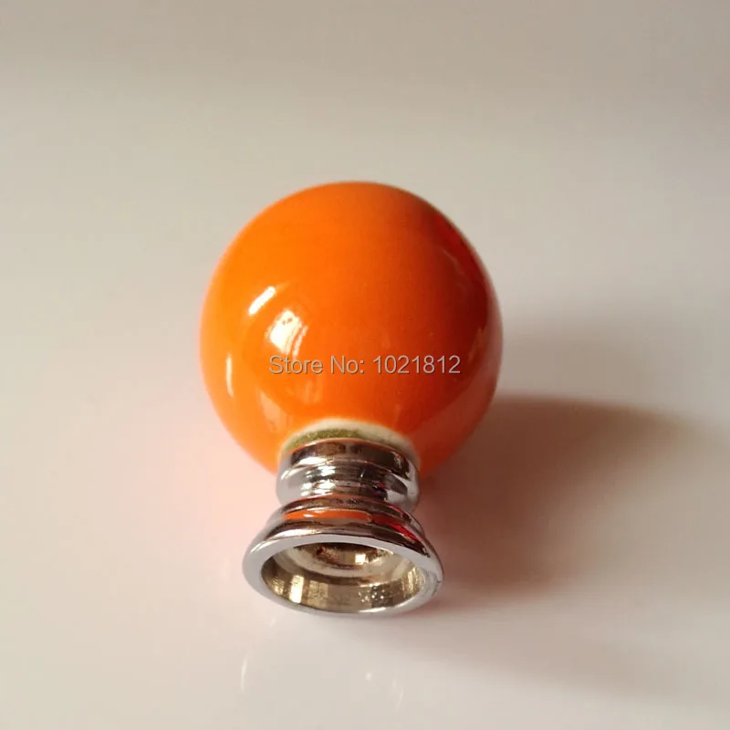 Оранжевые Твердые круглые керамические ручки для шкафа комода 27 мм кухня спальня